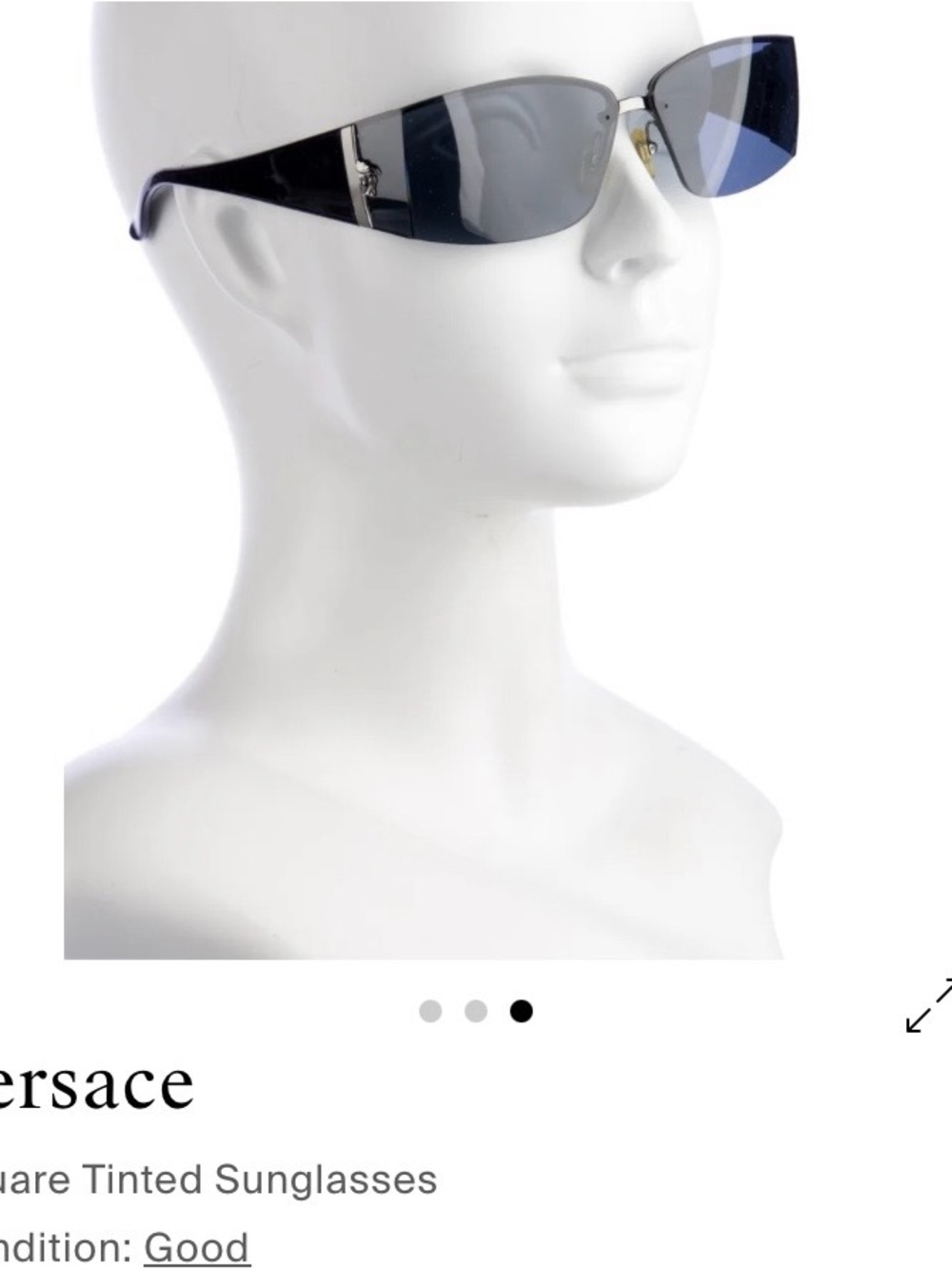 Versace Rimless Sunglasses with Blue Lenses